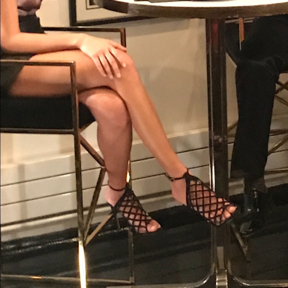 Black Velvet Strappy Stilettos - Aldo